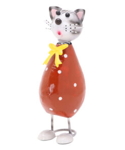 Christmas Concepts® 21cm (8'') Standing Metal Cat With Bow - Indoor/Outdoor Garden Decoration