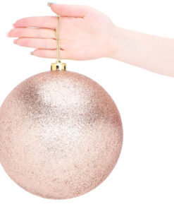 Alternative view of Pack Of 2-200mm Baubles - Shiny & Glitter Design - Giant Christmas Baubles (Champagne)