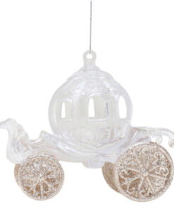 Christmas Concepts® 10cm Glitter Decorated Princess Carriage Decoration (Champagne, Pack of 1)
