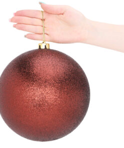 Alternative view of Pack Of 2-200mm Baubles - Shiny & Glitter Design - Giant Christmas Baubles (Chocolate)