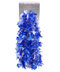 Christmas Concepts® 3m / 9.8ft Chunky/Fine Christmas Tinsel - Christmas Decoration - High Quality Tinsel (Royal Blue with Butterflies)
