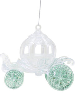 Christmas Concepts® 10cm Glitter Decorated Princess Carriage Decoration (Mint Green, Pack of 1)