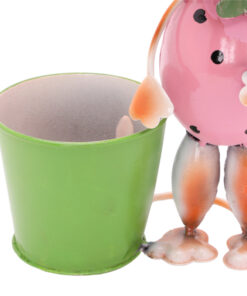 Alternative view of Christmas Concepts® 25cm (10'') Standing Metal Animal With Pot - Indoor/Outdoor Garden Decorations (Pink Dog)