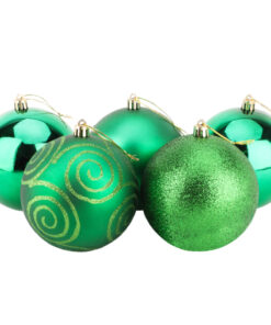 5-100mm Large Baubles - Shiny, Matte & Glitter Design - Christmas Decorations (Emerald Green)