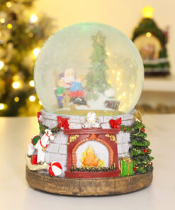 Alternative view of Christmas Concepts® 15cm Musical Christmas Resin Decoration With Santa & Tree Water Globe + Colour Changing LED Lights