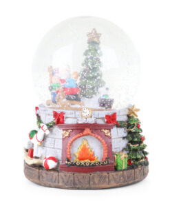 Christmas Concepts® 15cm Musical Christmas Resin Decoration With Santa & Tree Water Globe + Colour Changing LED Lights
