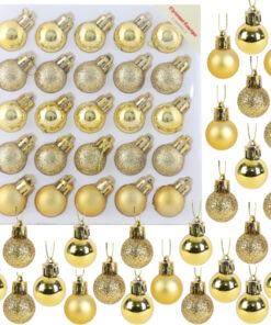 Christmas Concepts® Pack of 25-25mm Mini Christmas Tree Baubles - Shiny, Matte & Glitter Decorated Baubles (Gold)
