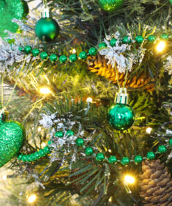 Alternative view of Christmas Concepts® Pack of 25-25mm Mini Christmas Tree Baubles - Shiny, Matte & Glitter Decorated Baubles (Emerald Green)