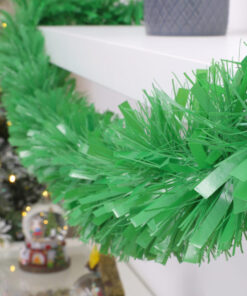 Alternative view of Christmas Concepts® 3m / 9.8ft Chunky/Fine Christmas Tinsel - Christmas Decoration - High Quality Tinsel (Matte Green)