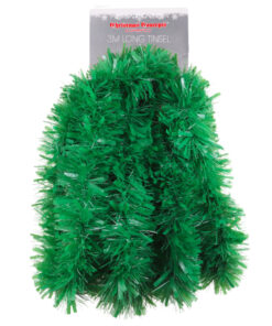 Christmas Concepts® 3m / 9.8ft Chunky/Fine Christmas Tinsel - Christmas Decoration - High Quality Tinsel (Matte Green)