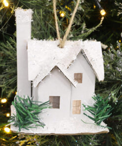 Alternative view of Christmas Concepts® 10cm (4") LED Light Up Hanging Cardboard House Christmas Tree Decoration - Christmas Decorations