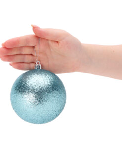 Alternative view of Christmas Concepts® Pack of 5 - Extra Large 100mm Christmas Tree Baubles - Shiny, Matte & Glitter Decorated Baubles (Ice Blue)