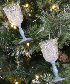 Alternative view of Christmas Concepts® 10cm Glitter Wine Glass Decorations Christmas Decorations (Ice Blue, Pack of 2)