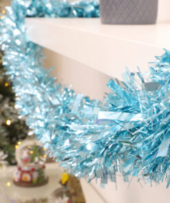 Alternative view of Christmas Concepts® 3m / 9.8ft Chunky/Fine Christmas Tinsel - Christmas Decoration - High Quality Tinsel (Ice Blue)