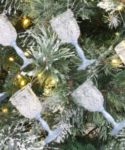 Alternative view of Christmas Concepts® 10cm Glitter Wine Glass Decorations Christmas Decorations (Ice Blue, Pack of 6)