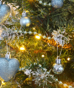 Alternative view of Christmas Concepts® Pack of 25-25mm Mini Christmas Tree Baubles - Shiny, Matte & Glitter Decorated Baubles (Ice Blue)