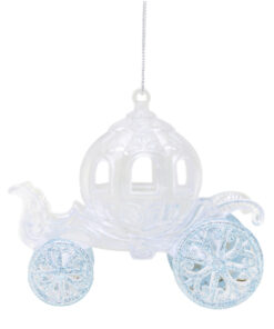 Christmas Concepts® 10cm Glitter Decorated Princess Carriage Decoration (Ice Blue, Pack of 1)