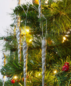 Alternative view of Christmas Concepts® 12cm Glitter Icicle Decorations Christmas Tree Trims (Champagne, Pack of 10)