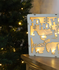 Alternative view of Christmas Concepts® 33cm (13") Light Up LED Cutout Wooden Box Decoration - Novelty Christmas Decorations (Square)