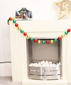 Alternative view of Christmas Concepts® Red, Green & Gold 1.5m Christmas Bauble Garland - 40mm Shiny Baubles - Christmas Decorations