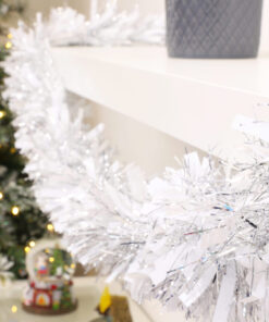 Alternative view of Christmas Concepts® 3m / 9.8ft Chunky/Fine Christmas Tinsel - Christmas Decoration - High Quality Tinsel (Matte White & Silver)