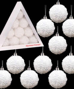 Christmas Concepts® Pack of 10 - 60mm Christmas Tree Baubles - Iridescent White Sparkle Baubles