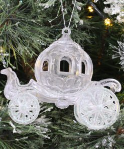 Alternative view of Christmas Concepts® 10cm Glitter Decorated Princess Carriage Decoration (Iridescent, Pack of 1)