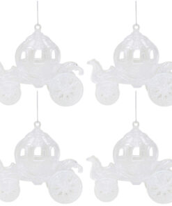 Christmas Concepts® 10cm Glitter Decorated Princess Carriage Decoration (Iridescent, Pack of 4)