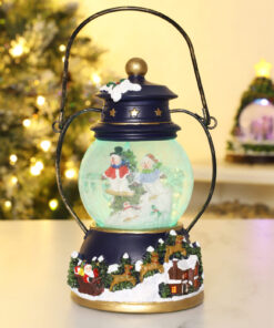Alternative view of Christmas Concepts® 17cm Musical Christmas Lantern Decoration With Snowman Water Globe + Colour Changing LED Lights