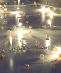 Christmas Concepts® 2m (6.5ft) 20 Beaded LED String Lights - Garland Party Decorations - Weddings & Christmas (Baby Pink)