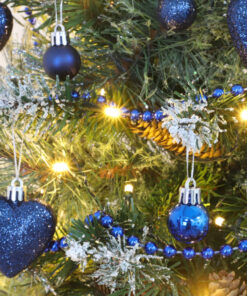 Alternative view of Christmas Concepts® Pack of 25-25mm Mini Christmas Tree Baubles - Shiny, Matte & Glitter Decorated Baubles (Midnight Blue)