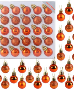 Christmas Concepts® Pack of 25-25mm Mini Christmas Tree Baubles - Shiny, Matte & Glitter Decorated Baubles (Copper)