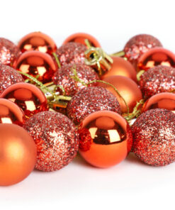 Alternative view of Christmas Concepts® Pack of 25-25mm Mini Christmas Tree Baubles - Shiny, Matte & Glitter Decorated Baubles (Coral)