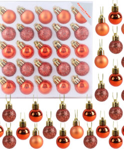 Christmas Concepts® Pack of 25-25mm Mini Christmas Tree Baubles - Shiny, Matte & Glitter Decorated Baubles (Coral)