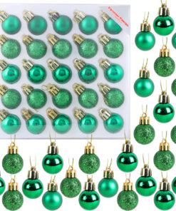 Christmas Concepts® Pack of 25-25mm Mini Christmas Tree Baubles - Shiny, Matte & Glitter Decorated Baubles (Emerald Green)
