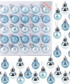 Christmas Concepts® Pack of 25-25mm Mini Christmas Tree Baubles - Shiny, Matte & Glitter Decorated Baubles (Ice Blue)