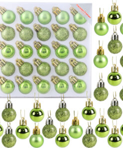 Christmas Concepts® Pack of 25-25mm Mini Christmas Tree Baubles - Shiny, Matte & Glitter Decorated Baubles (Lime Green)
