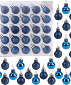 Christmas Concepts® Pack of 25-25mm Mini Christmas Tree Baubles - Shiny, Matte & Glitter Decorated Baubles (Midnight Blue)