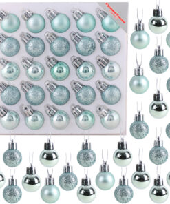 Christmas Concepts® Pack of 25-25mm Mini Christmas Tree Baubles - Shiny, Matte & Glitter Decorated Baubles (Mint Green)
