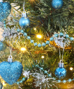 Alternative view of Christmas Concepts® Pack of 25-25mm Mini Christmas Tree Baubles - Shiny, Matte & Glitter Decorated Baubles (Turquoise)