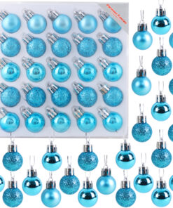Christmas Concepts® Pack of 25-25mm Mini Christmas Tree Baubles - Shiny, Matte & Glitter Decorated Baubles (Turquoise)