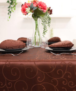 Alternative view of Christmas Concepts® 45cm x 45cm Pack Of 4 Chocolate Brown Damask Napkins - Home Or Christmas Tableware