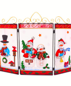 Alternative view of Christmas Concepts® Christmas Santa/Snowman Metal Fire Screen - Christmas Decor - Two Sizes Available (Medium 49cm Snowman)