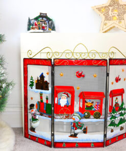 Christmas Concepts® Christmas Santa/Snowman Metal Fire Screen - Christmas Decor - Two Sizes Available (Large 63cm Santa)