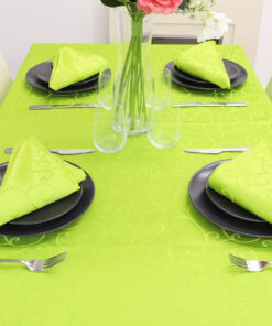 Alternative view of Christmas Concepts® 137cm x 183cm Damask Lime Green Tablecloth