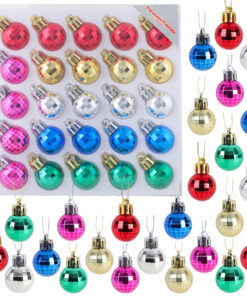 Christmas Concepts® Pack of 25-25mm Mini Christmas Tree Baubles - Shiny, Faceted Decorated Baubles (Multi Coloured)