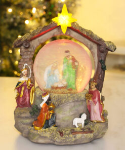Alternative view of Christmas Concepts® 18cm Musical Christmas Resin Decoration Nativity Scene Water Globe + Colour Changing LED Lights