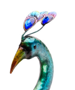 Alternative view of Christmas Concepts® 55cm Colourful Metal Standing Peacock With Jewel Tail Feathers - Indoor/Outdoor Garden Decoration