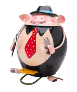 Christmas Concepts® 40cm (16'') Novelty Metal Pedal Bin - Novelty Gifts (Pig)