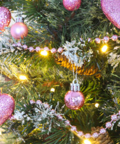 Alternative view of Christmas Concepts® Pack of 25-25mm Mini Christmas Tree Baubles - Shiny, Matte & Glitter Decorated Baubles (Baby Pink)